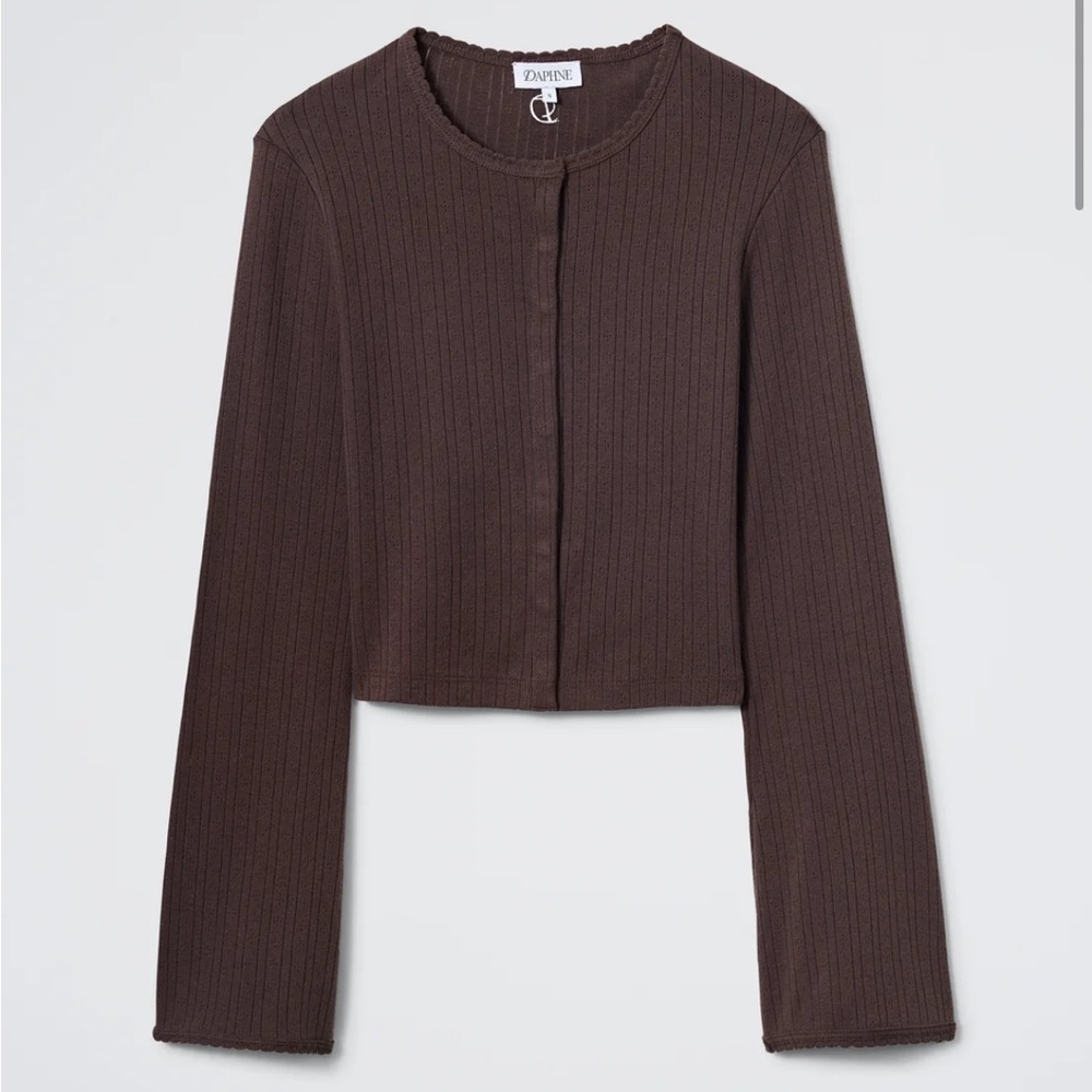 Daphne Catnap Cardigan size M color Mocha NWT